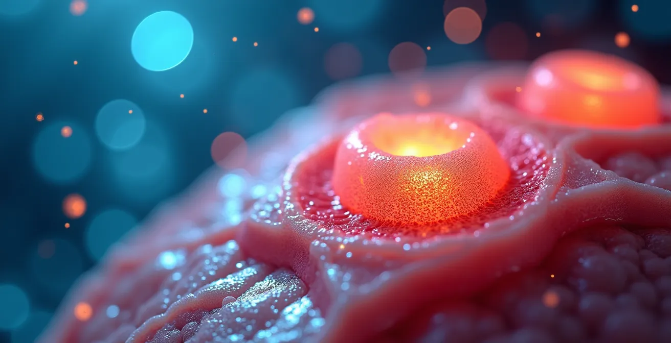 Medical visualization showing pressure effects on surgical wounds at altitude