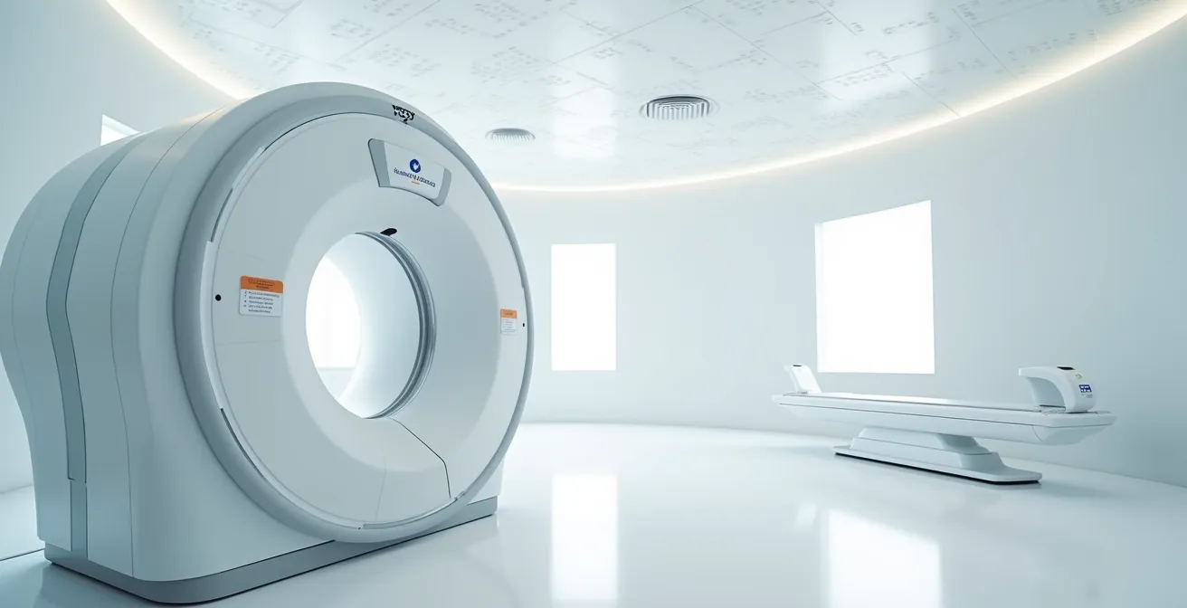 Modern MRI machine in pristine clinical environment